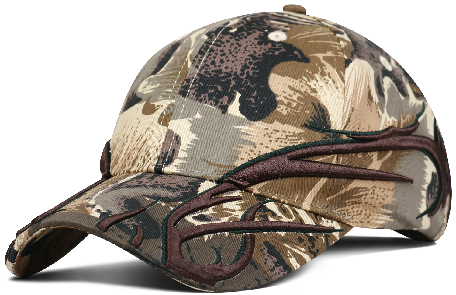 619 LEAF PATTERN COTTON CAMO WITH 3D BRANCHES - Fahrenheit Headwear